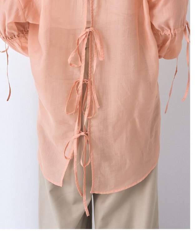 YECCA VECCA バックリボンシアーシャツ Pink