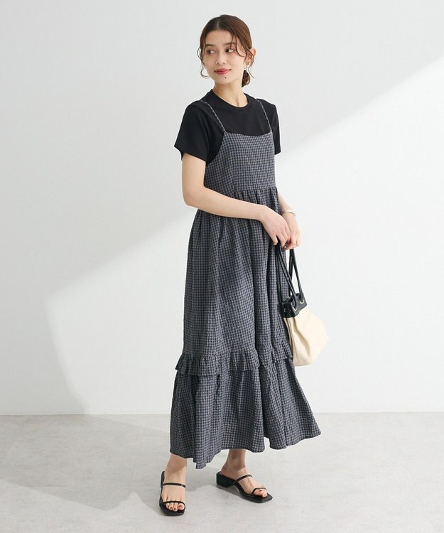 Green Parks ・ＥＬＥＮＣＡＲＥ　ＤＵＥ　ギンガムキャミワンピース Charcoal Gray