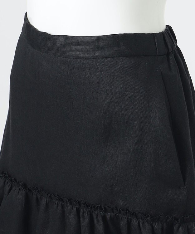 23区 【R(アール)】リネンツイル スカート ブラック系