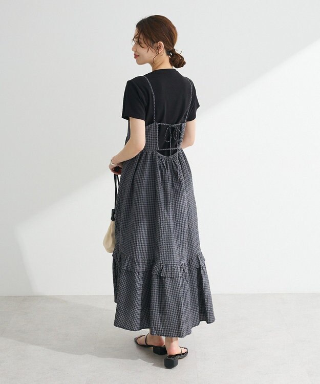 Green Parks ・ＥＬＥＮＣＡＲＥ　ＤＵＥ　ギンガムキャミワンピース Charcoal Gray