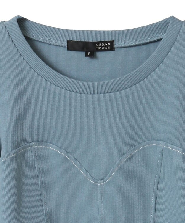 Green Parks ・ＳＵＧＡＲ　ＳＰＯＯＮ　ビスチェラインリブロンＴＥＥ Blue