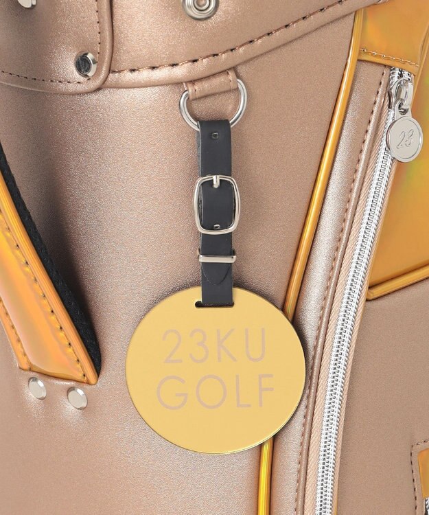 23区GOLF 主役級の華やかさ【UNISEX】ホログラム キャディバッグ 見た目・収納力・機能性抜群 ラウンドに最適！ ベージュ系