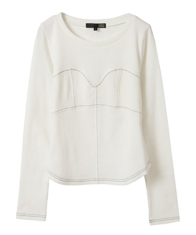 Green Parks ・ＳＵＧＡＲ　ＳＰＯＯＮ　ビスチェラインリブロンＴＥＥ Off White