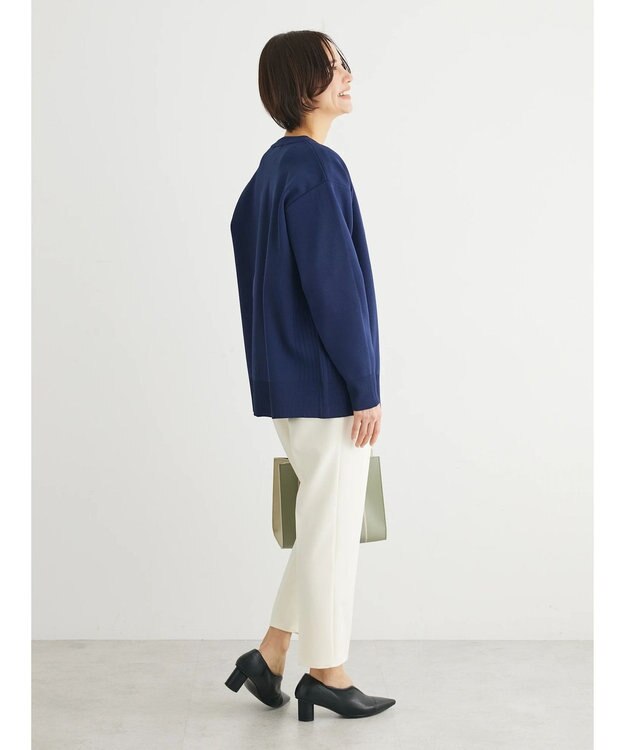 Green Parks かるい クルーネックカーディガン Navy