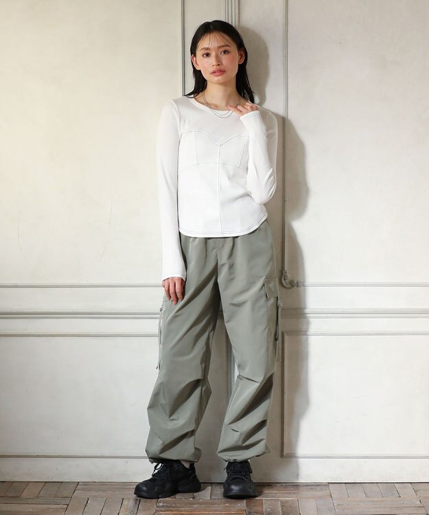 Green Parks ・ＳＵＧＡＲ　ＳＰＯＯＮ　ビスチェラインリブロンＴＥＥ Off White