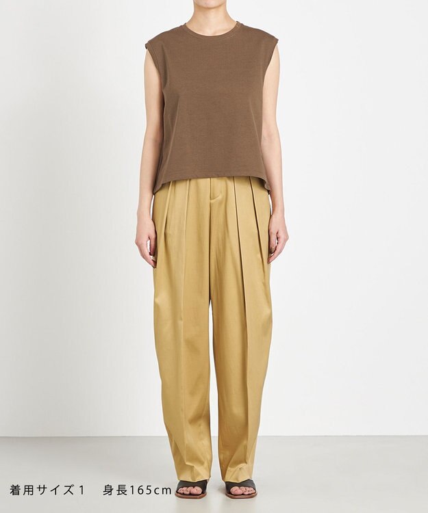 NAVE 【Nave　洗える】クリアジャージー ノースリーブ カーキ系