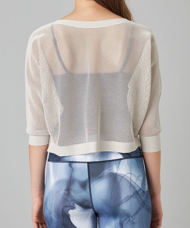 Chacott Chacott BALANCE【ノーソイングニット】７分袖メッシュニットＴシャツ グレージュ