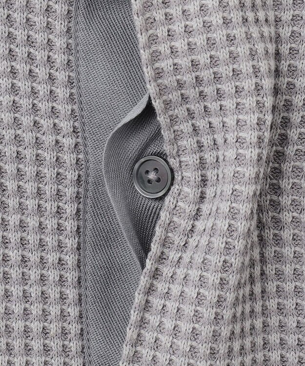 UNFILO MENS イージーケア ワッフル ヘンリーネック [23年春夏商品] グレー