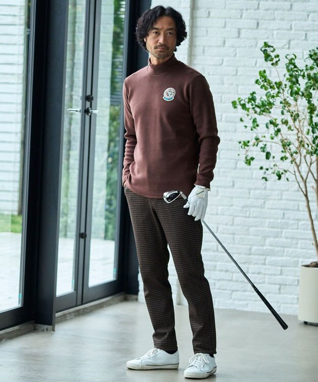 23区GOLF 【MEN】冬の暖かトップス！グランサーモリブ モックネック ダークブラウン系