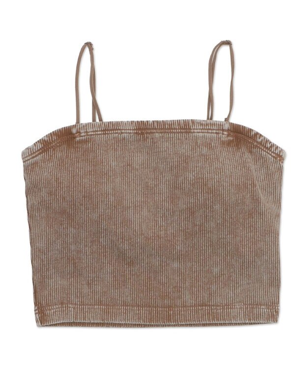 WEGO 【カップ付きインナー】ヴィンテージウォッシュカップインショートキャミ ブラウン