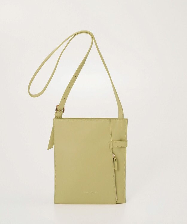 TOPKAPI 【TREASURE TOPKAPI】ベルトデザイン レザー フラット ショルダーバッグ ライムグリーン