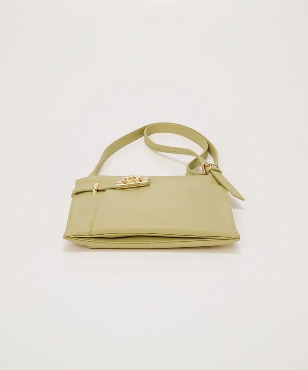 TOPKAPI 【TREASURE TOPKAPI】ベルトデザイン レザー フラット ショルダーバッグ ライムグリーン