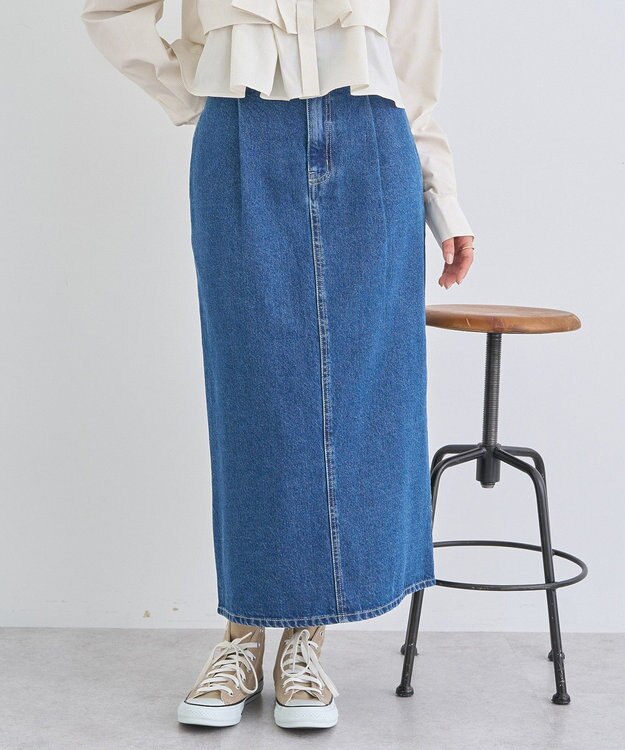 earth music&ecology ナローデニムスカート Medium Indigo