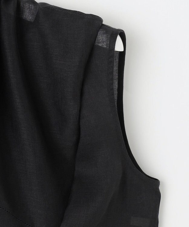 自由区 【WEB限定・接触冷感・洗える】シアーラミーローンイレギュラーヘムスリーブ ブラウス セピア