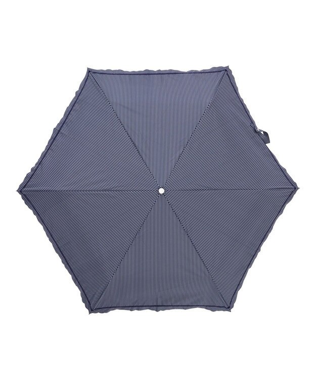 MOONBAT estaa 晴雨兼用 折りたたみ傘 ストライプ 日傘 遮光 遮熱 UV ディープブルー