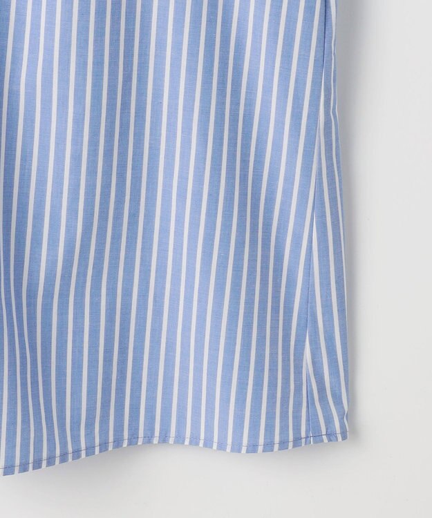 自由区 L ボリュームスリーブ ブラウス サックスストライプ