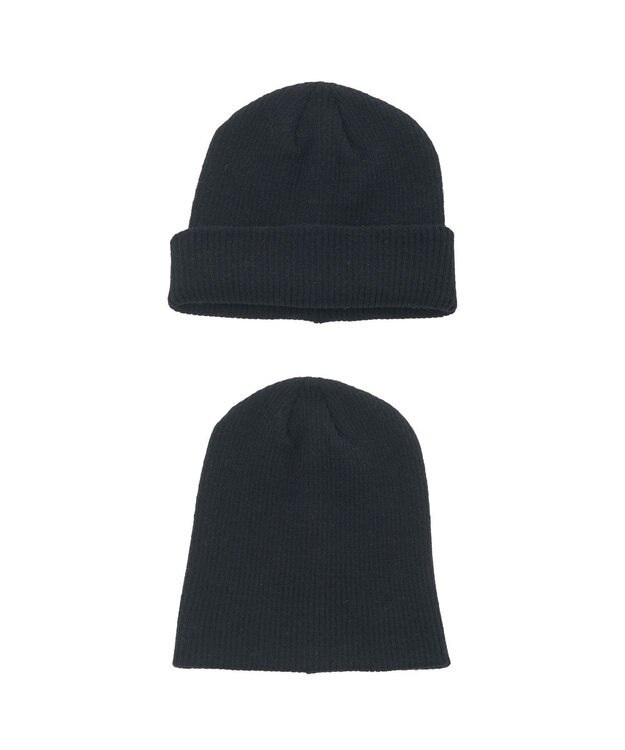 MOONBAT 【洗える】伸縮性に優れたストレスフリー ニット帽 ゆったり ブラック