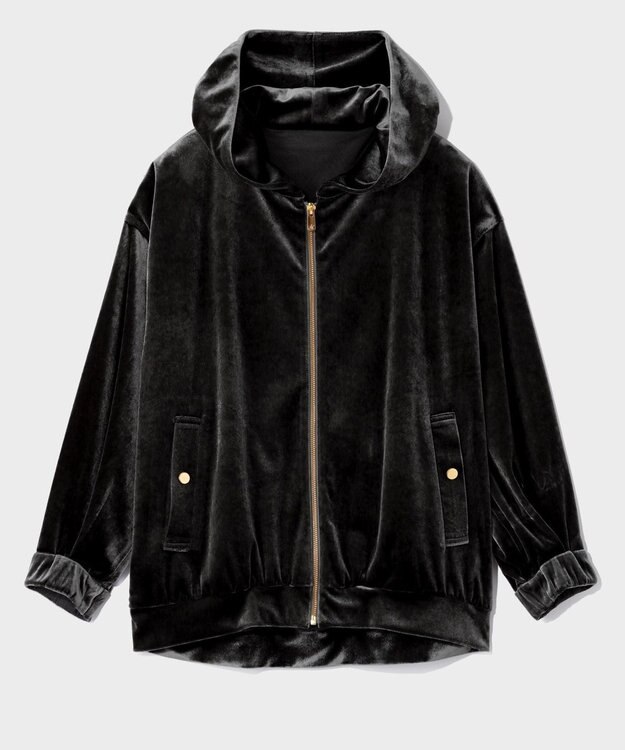 GRACE CONTINENTAL トリアセベロアフーディー ブラック