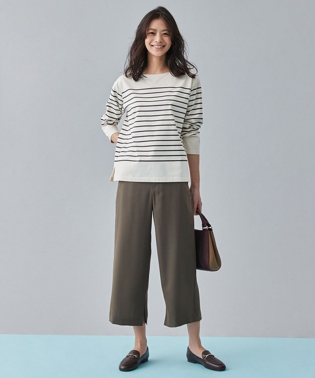 J.PRESS LADIES 【洗える】リラクシオンツイル パンツ カーキ系