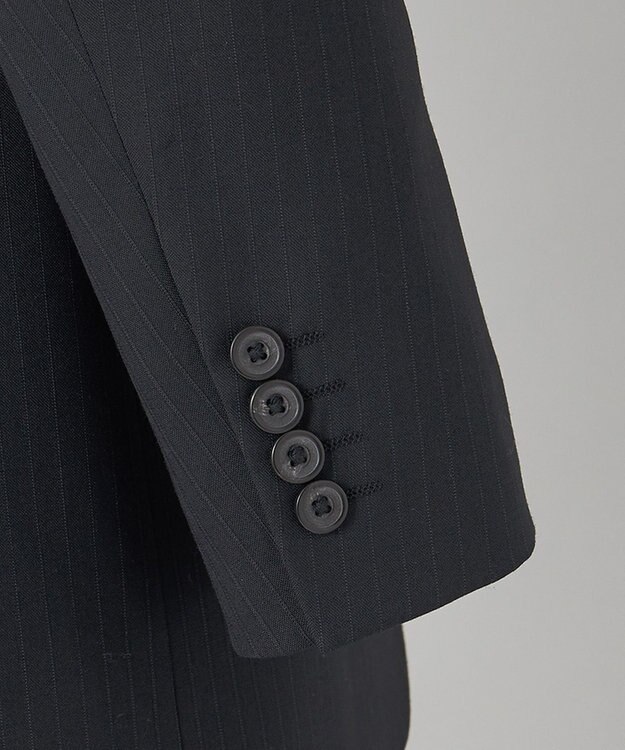 GOTAIRIKU 【オールシーズン対応】WOOL×POLYESTER ライトウェイト スーツ（ブラックストライプ） ブラック系1