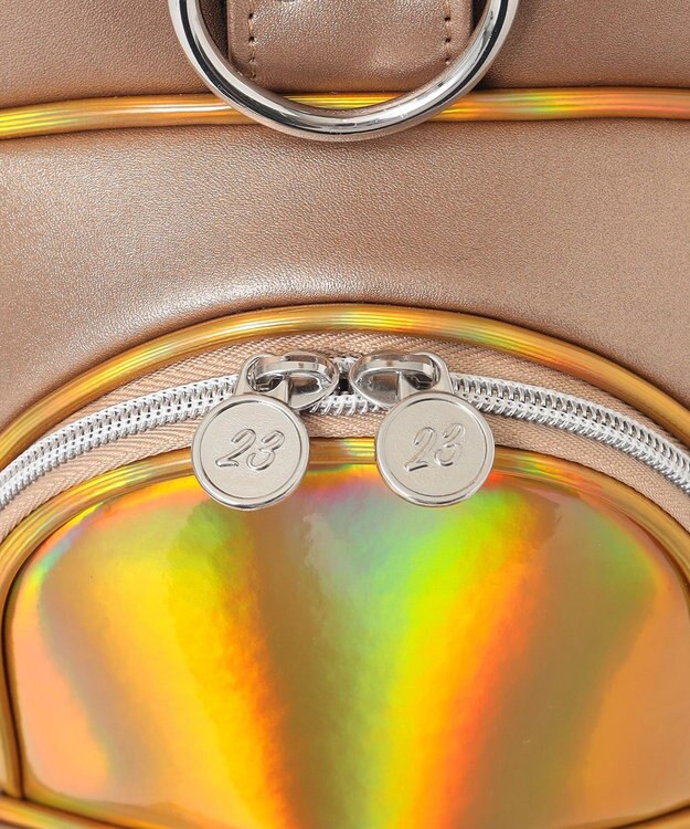 23区GOLF 主役級の華やかさ【UNISEX】ホログラム キャディバッグ 見た目・収納力・機能性抜群 ラウンドに最適！ ベージュ系