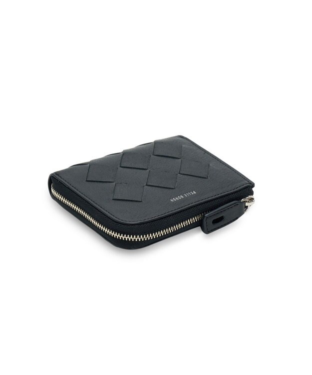 PELLE BORSA メッシュL字ファスナーミニ財布 Chrono Weave クロノウィーブ 5842 ブラック