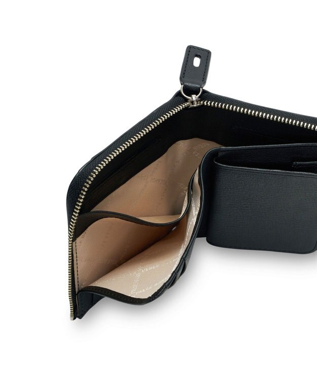 PELLE BORSA メッシュL字ファスナーミニ財布 Chrono Weave クロノウィーブ 5842 ブラック