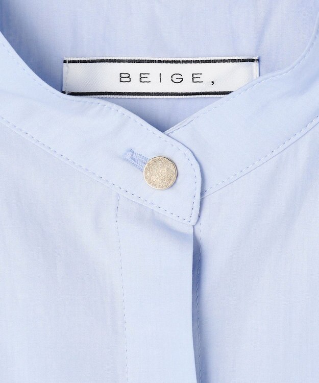 BEIGE， MALLOW / コットンタック バルーンスリーブブラウス Sax