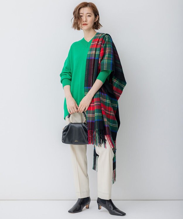 23区 メタルハンドル ショルダー バッグ ブラック系