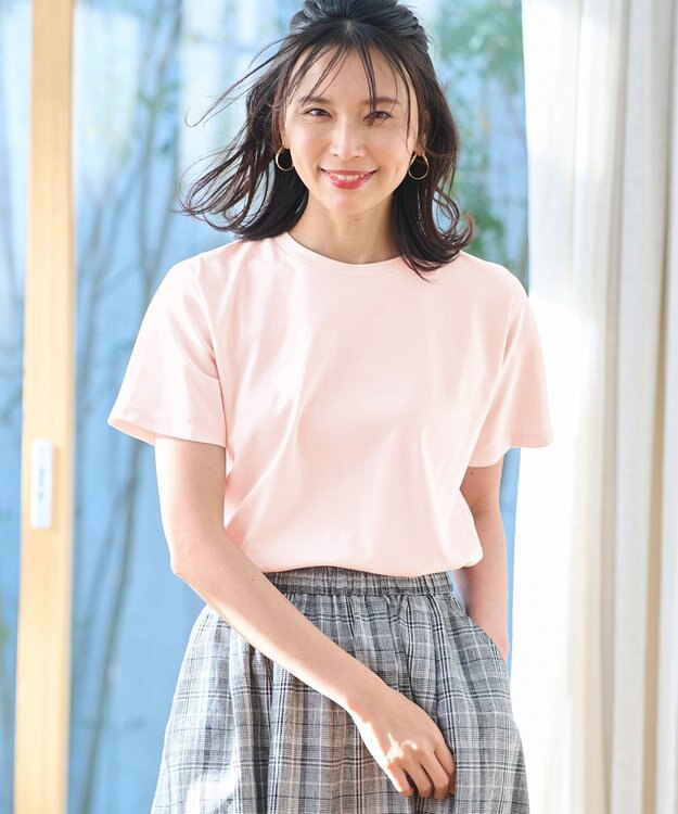 ANY L 【UVケア/接触冷感】プレミアムベーシック半袖Ｔシャツ ピンク