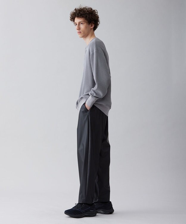 UNFILO MENS イージーケア ワッフル ヘンリーネック [23年春夏商品] グレー