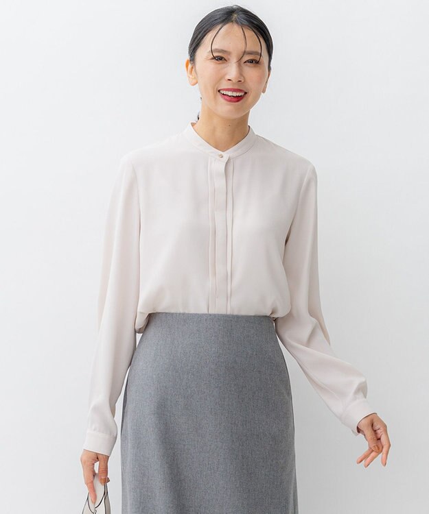 23区 【洗える】バックサテンアムンゼン ブラウス ピンクベージュ系