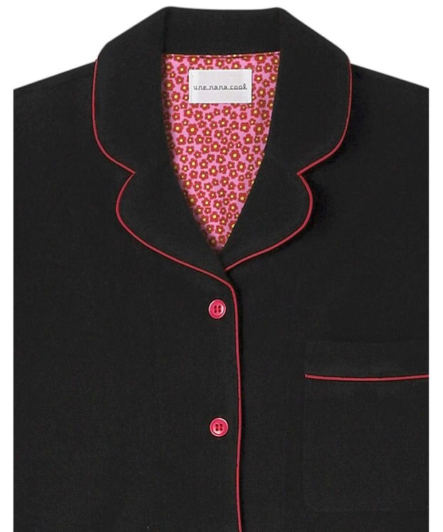 une nana cool 【綿混】コットンパイルパジャマMADEWITHLIBERTYFABRIC ブラック