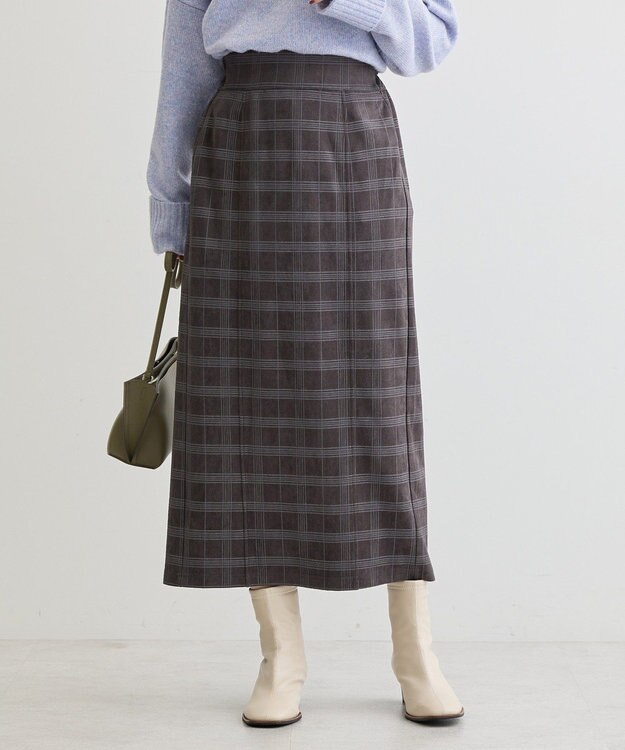 Green Parks ・ＥＬＥＮＣＡＲＥ　ＤＵＥ　チェックナロースカート Charcoal Gray