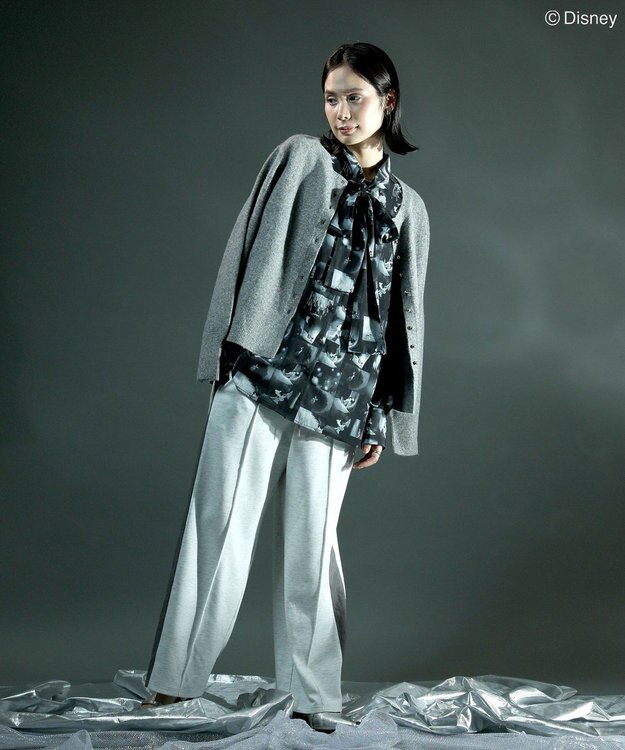 Green Parks ＦＡＮＴＡＳＩＡ／総柄ボウタイブラウス Black