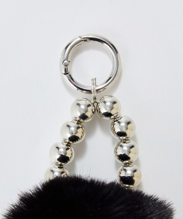 Phoebe メタルボールファーバッグチャーム　ブラック ブラック