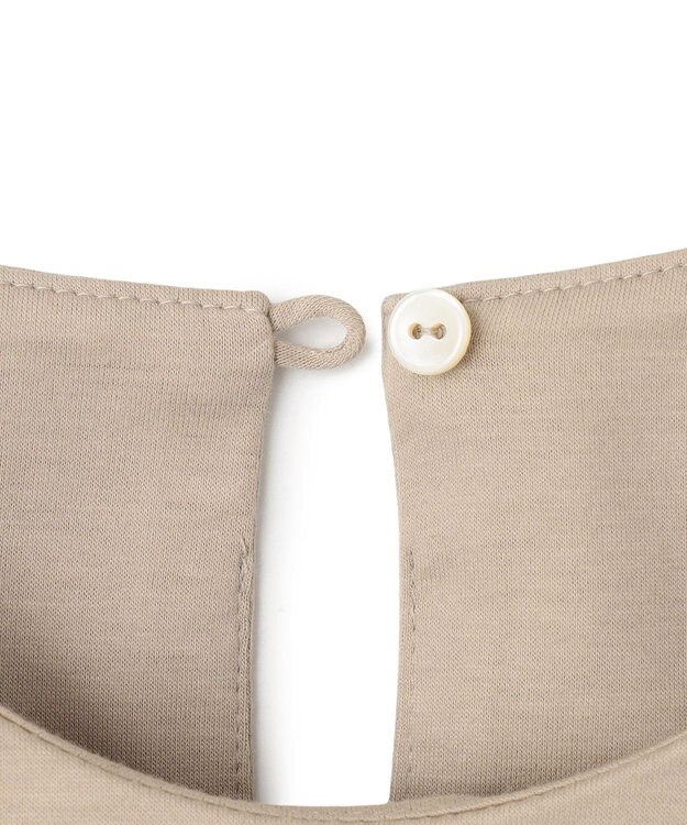 BEIGE， 【洗える】DUOMO / コットンスリットスリーブトップス Taupe