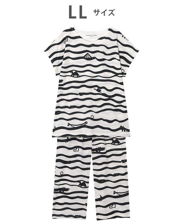 tsumori chisato SLEEP ツモリチサト パジャマ 3分袖 半袖 8分丈 夏 レディース UDT165 /ワコール アイボリー