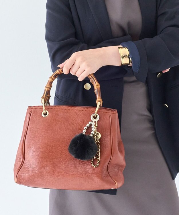 Phoebe メタルボールファーバッグチャーム　ブラック ブラック