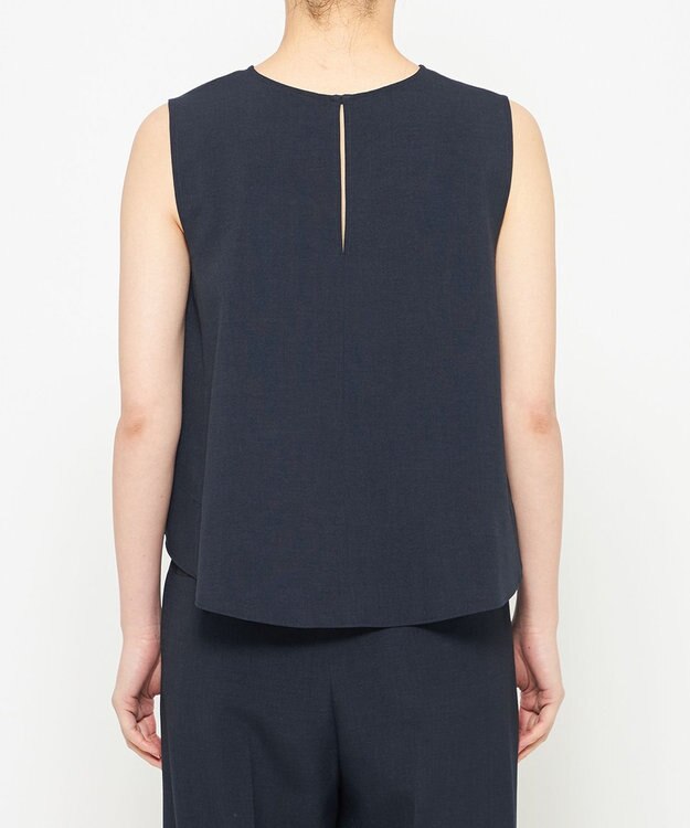 uncrave ウォッシャブルドライサップ テントラインブラウス ネイビー