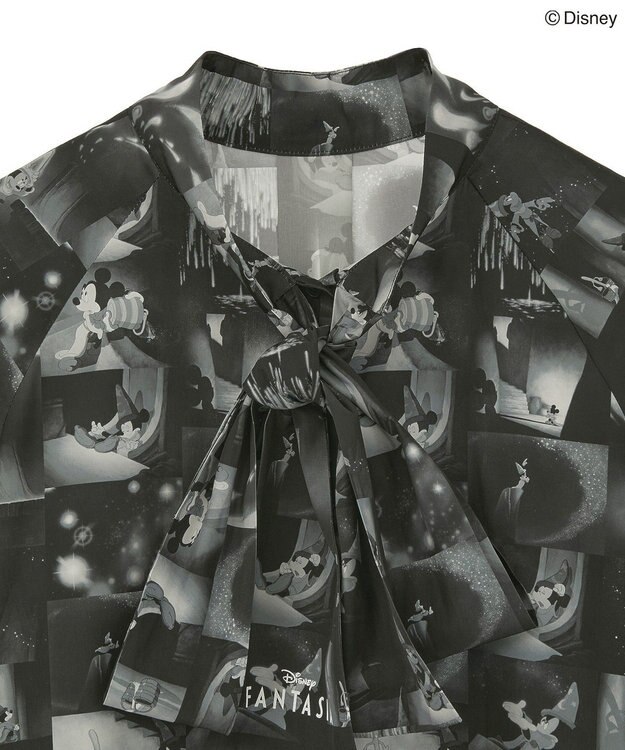 Green Parks ＦＡＮＴＡＳＩＡ／総柄ボウタイブラウス Black