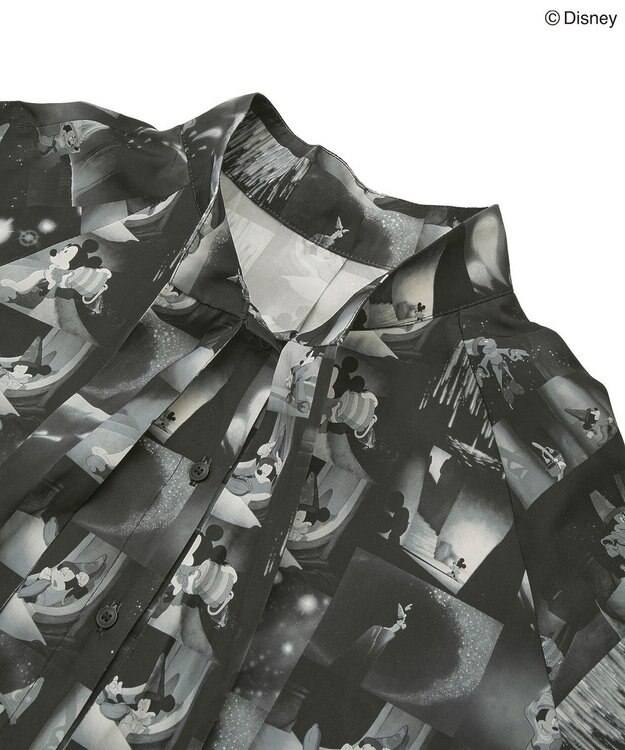 Green Parks ＦＡＮＴＡＳＩＡ／総柄ボウタイブラウス Black