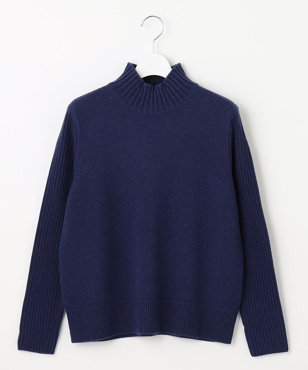 J.PRESS LADIES L 【洗える】CASHBIT ハイネック ニット ブルー系