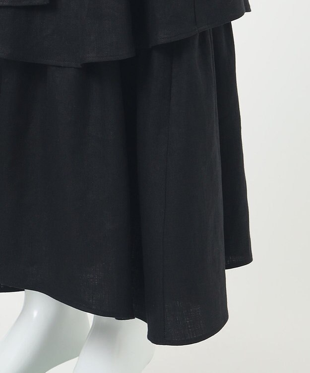 23区 【R(アール)】リネンツイル スカート ブラック系