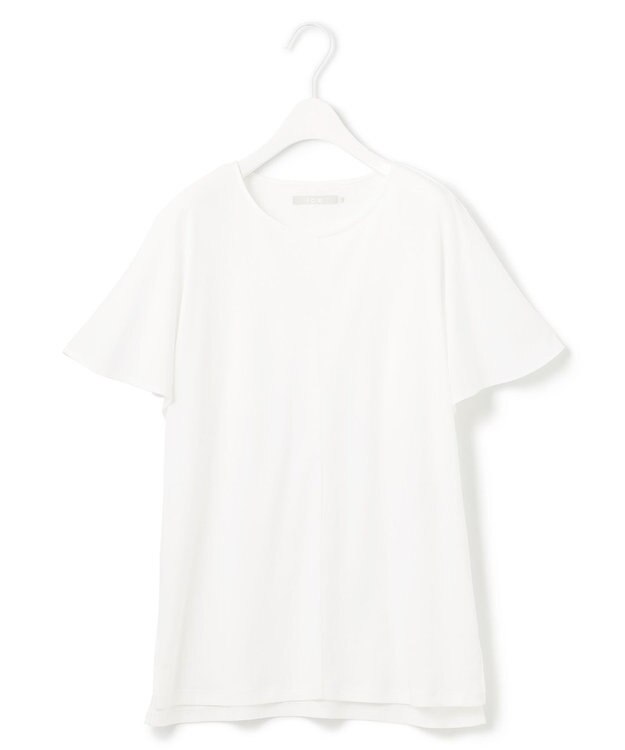 ICB 【接触冷感・UVケア・洗える】 ハイツイストスムース ケープデザインカットソー オフホワイト系