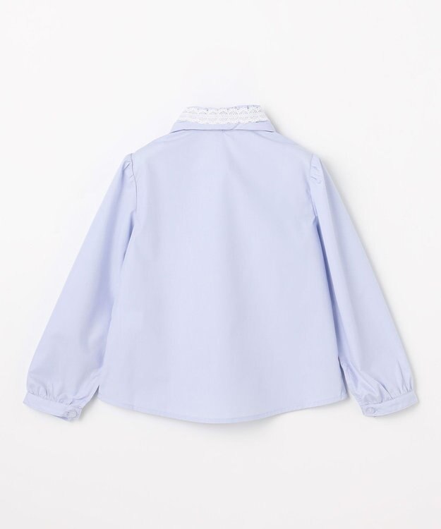 組曲 KIDS 【110-140㎝】 レースリボンタイブラウス サックスブルー