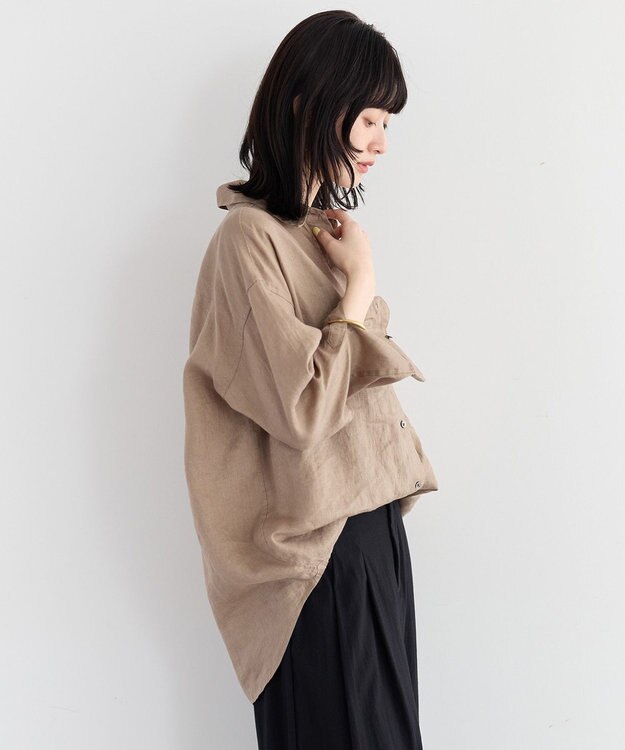 YECCA VECCA 3wayフレンチリネンシャツ White