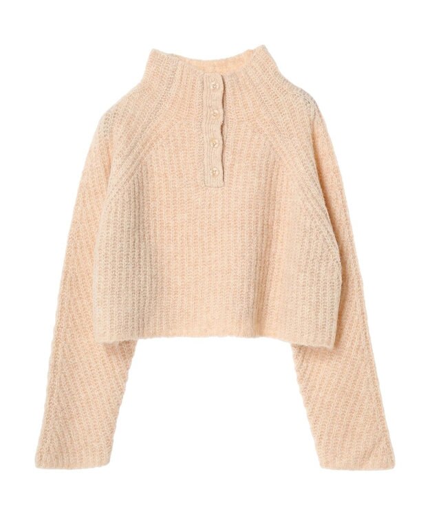 earth music&ecology フワフワＭＩＸハイネックショートニット Light Beige