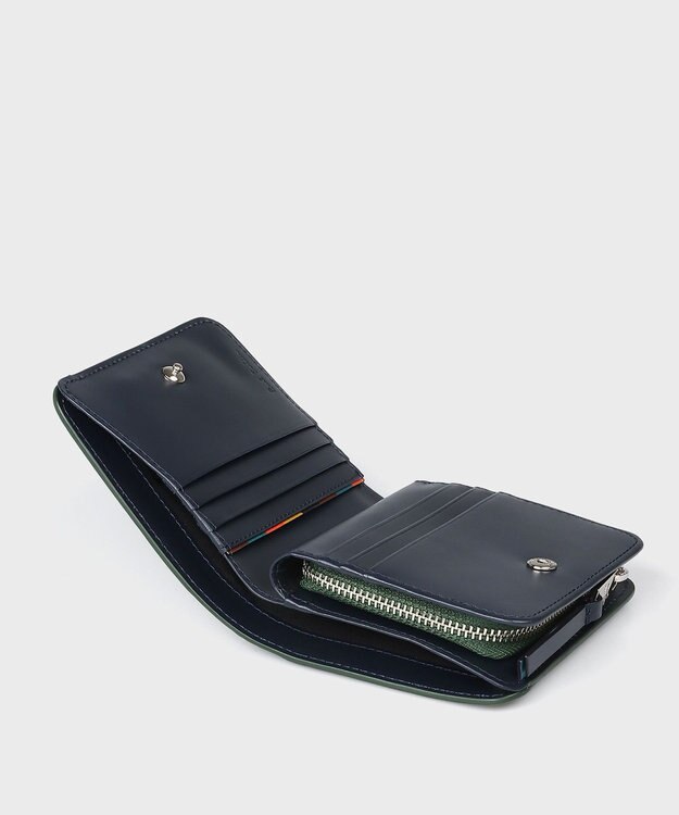 Paul Smith ブライトストライププラー 2つ折り財布 グリーン