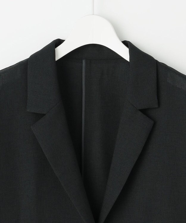 自由区 L 【人気素材・NEWアイテム】ラスティックメッシュハーフスリーブ ジャケット ブラック